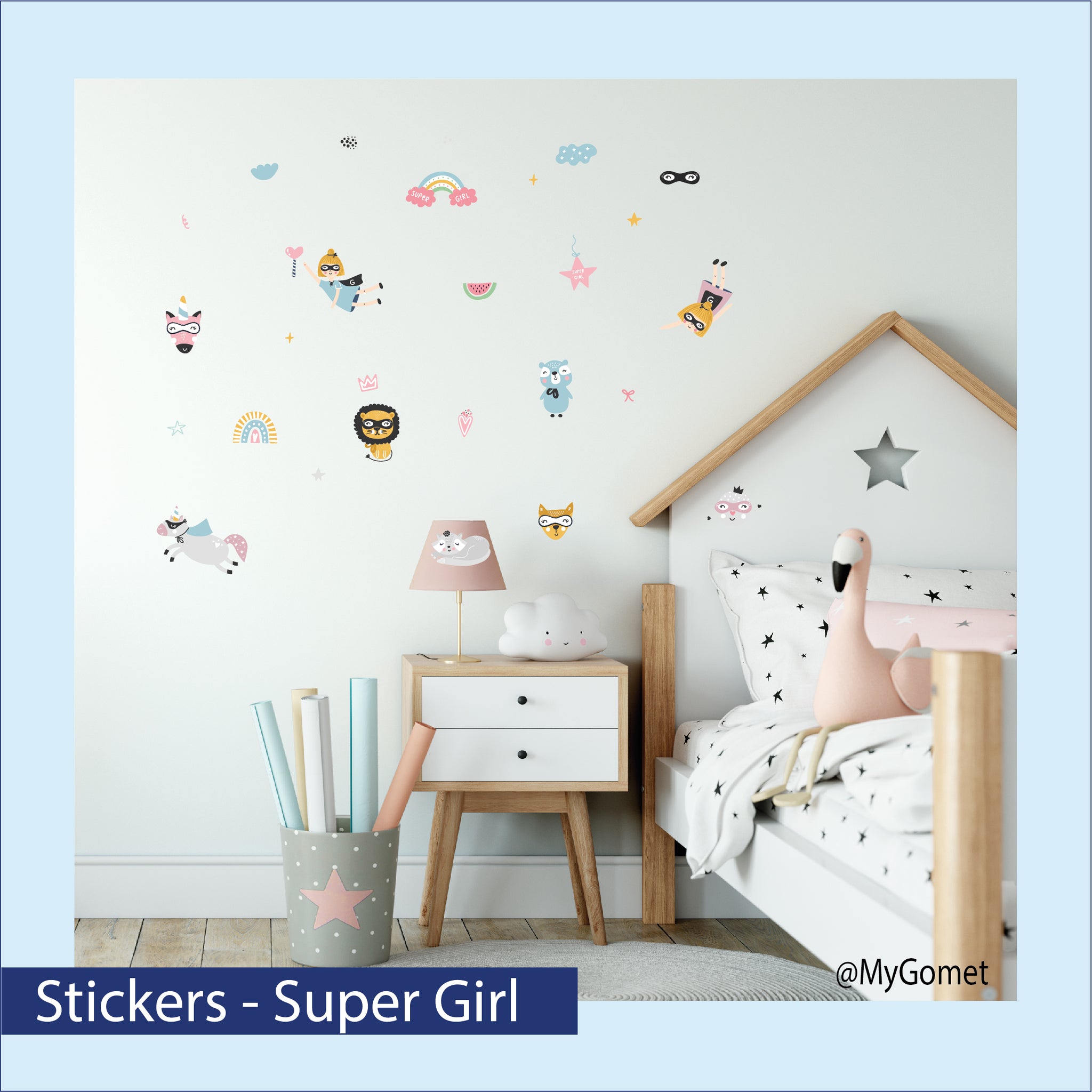 Stickers repositionnables - Super Girl – mygometshop