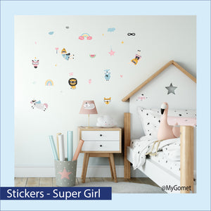 Stickers repositionnables - Super Girl