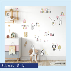 Stickers repositionnables - Girly