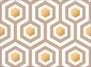 Tête de lit repositionnable - géométrique beige