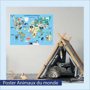 Poster repositionnable - le Monde des Animaux
