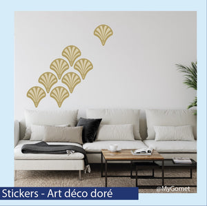 Stickers repositionnables - Art Déco doré