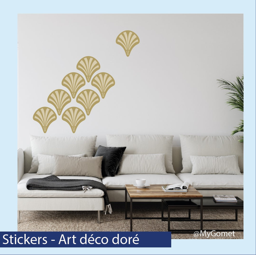 Stickers repositionnables - Art Déco doré